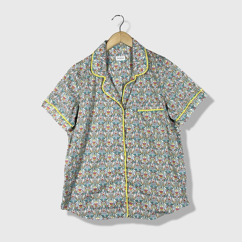 BedHead Pajamas Short Sleeve Top‎ Womens M Multi Floral Art Nouveau Cottagecore